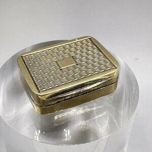 Vinaigrette Box Guilloche Engine Turned Lid Vermeil Sterling Silver MP Mark 1912
